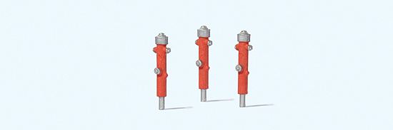 Spur H0 Hydranten rot.3 Stck.Fertigm  NH2016    Preiser H0