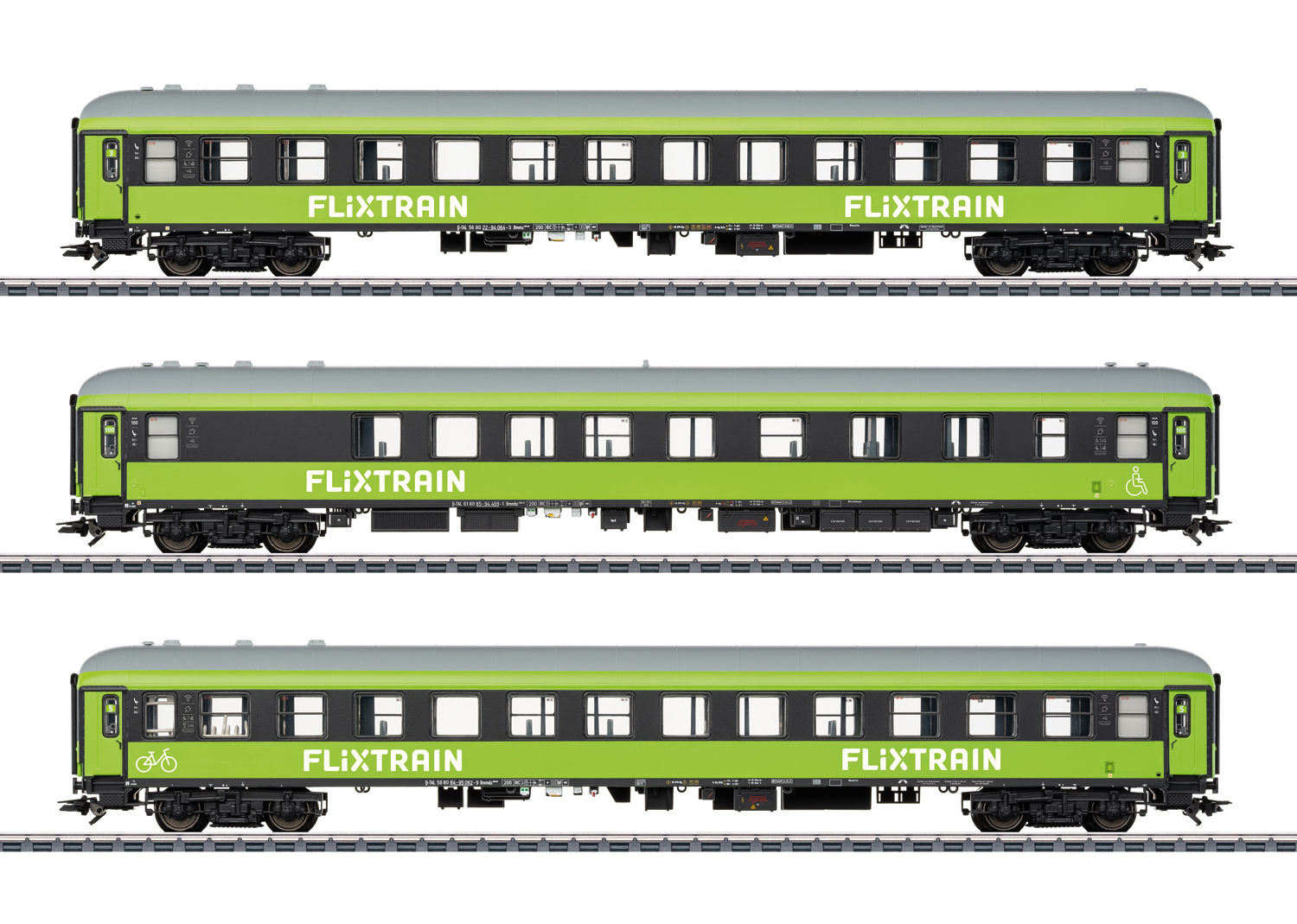 Märklin 42957 Spur H0 Schnellzugwagen-Set 1, FlixTrain He26