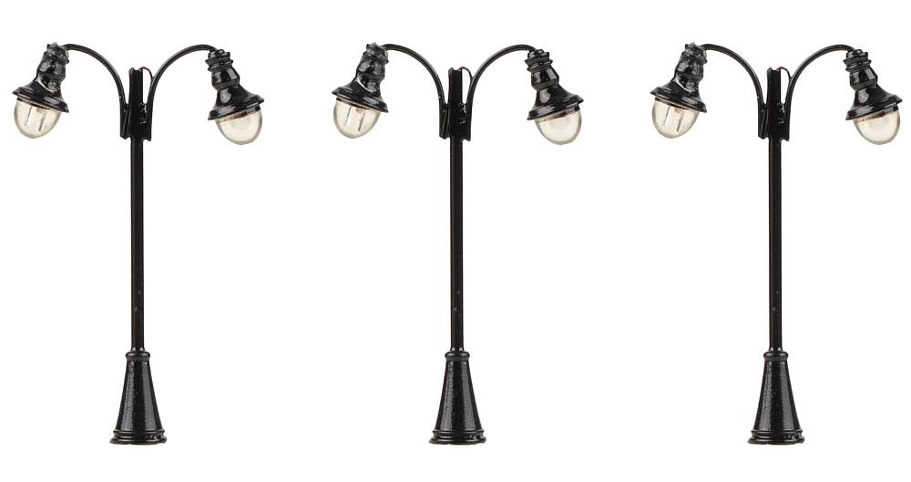 Faller 272126 Spur N LED-Laterne, Bogenleuchten, kaltweiß, 3
