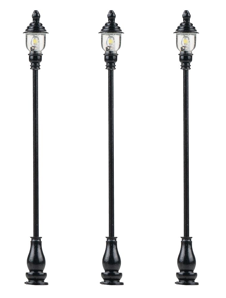 Faller 180116 Spur H0 LED-Parklaterne, warmweiß, 3 Stück
