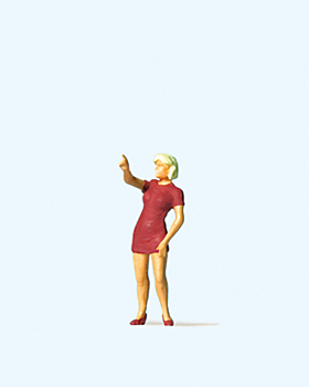 Spur H0 Frau zeigend                   NH2014    Preiser H0